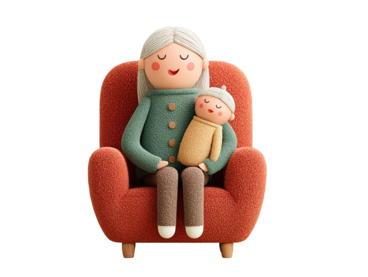 Happy Grandma And Baby Vinyl Car Decal Sticker – Waterproof & UV-Resistant 6.1866666666666665"