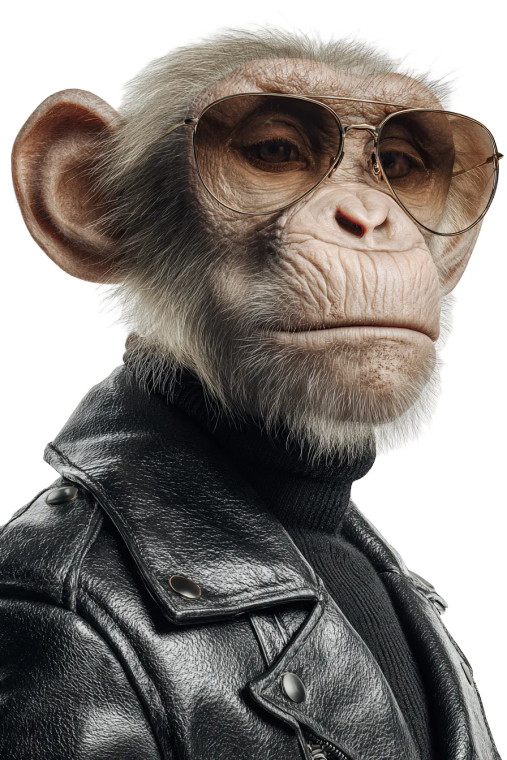 Stylish Monkey Portrait V4 Vinyl Car Decal Sticker – Waterproof & UV-Resistant 8.96"
