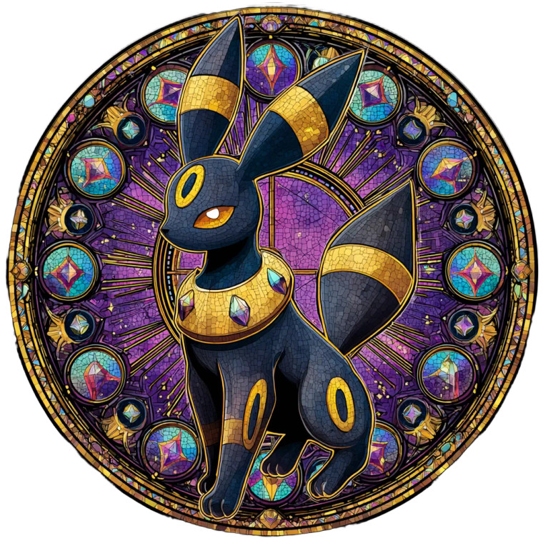 Stylized Umbreon Logo Vinyl Car Decal Sticker – Waterproof & UV-Resistant 6.826666666666667"