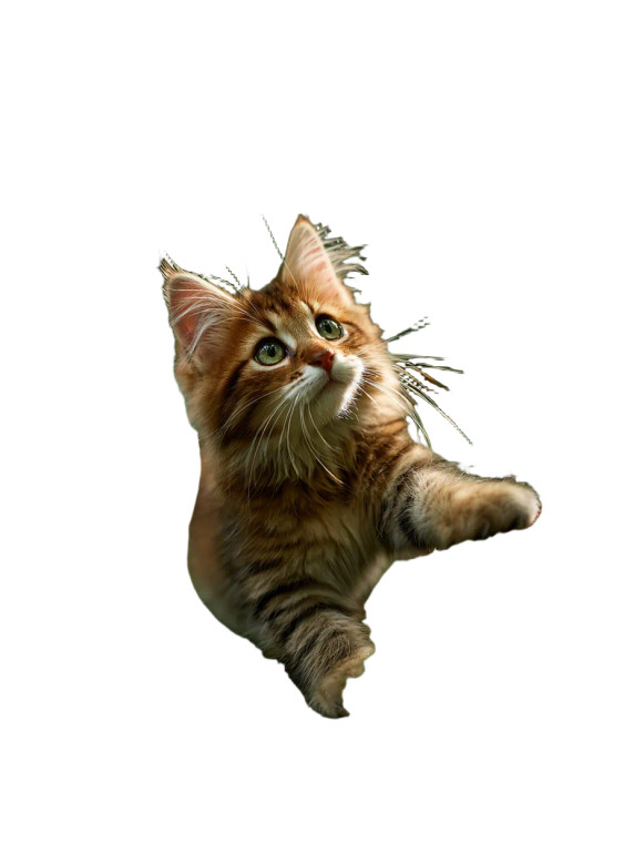 Fluffy Forest Kitten Vinyl Car Decal Sticker – Waterproof & UV-Resistant 8.213333333333333"