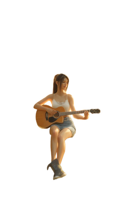 Dreamy Guitarist V4 Vinyl Car Decal Sticker – Waterproof & UV-Resistant 9.706666666666667"