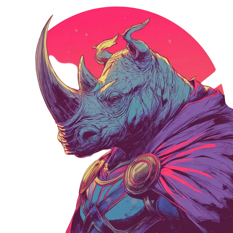 Rhino Super Hero Vinyl Car Decal Sticker – Waterproof & UV-Resistant 3.4133333333333336"