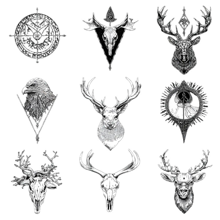 Nordic Hunter Tattoo Vinyl Car Decal Sticker – Waterproof & UV-Resistant 6.826666666666667"