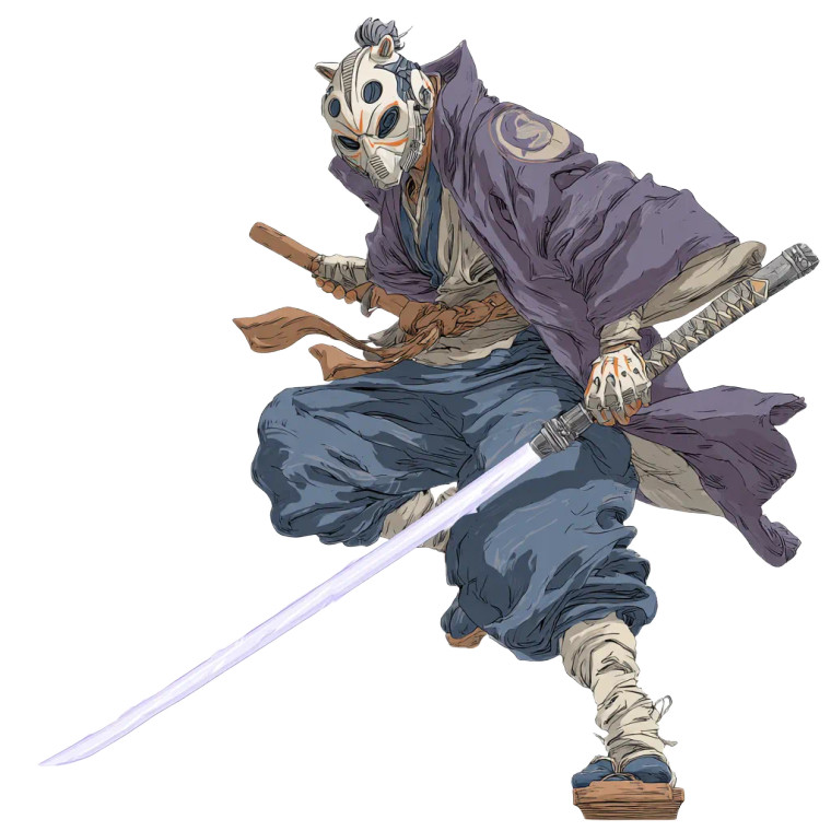 Masked Jedi Samurai Vinyl Car Decal Sticker – Waterproof & UV-Resistant 3.4133333333333336"