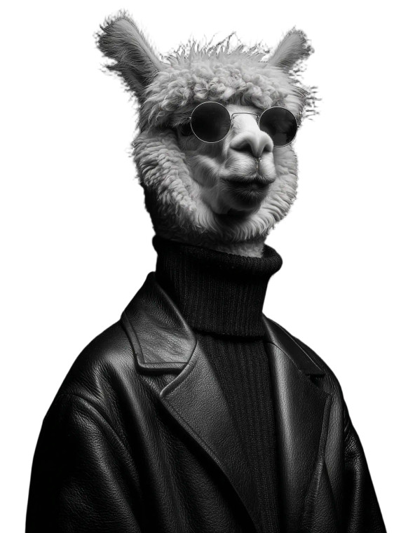 Gangster Alpaka Vinyl Car Decal Sticker – Waterproof & UV-Resistant 4.1066666666666665"