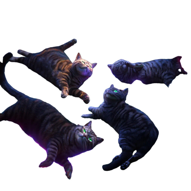 Sinister Psychedelic Cats Vinyl Car Decal Sticker – Waterproof & UV-Resistant 6.826666666666667"