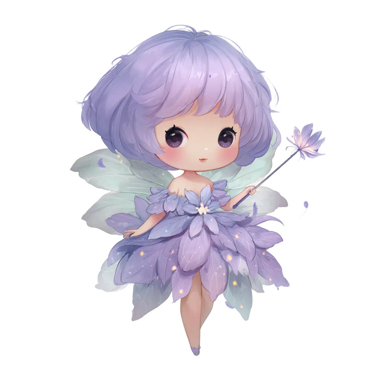 Lavender Fairy Vinyl Car Decal Sticker – Waterproof & UV-Resistant 6.826666666666667"