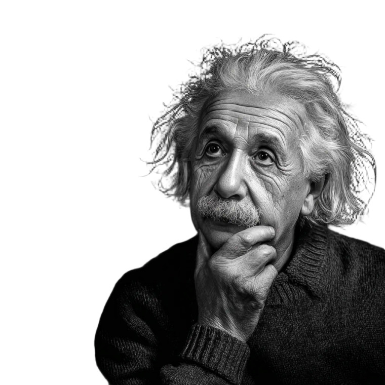 Puzzled Einstein Vinyl Car Decal Sticker – Waterproof & UV-Resistant 3.4133333333333336"