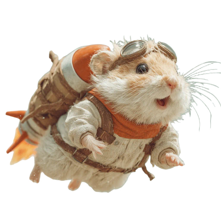 Rocket Hamster Vinyl Car Decal Sticker – Waterproof & UV-Resistant 6.826666666666667"