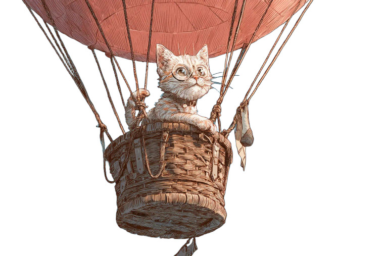 Cartoon Kitten Balloon Vinyl Car Decal Sticker – Waterproof & UV-Resistant 2.986666666666667"