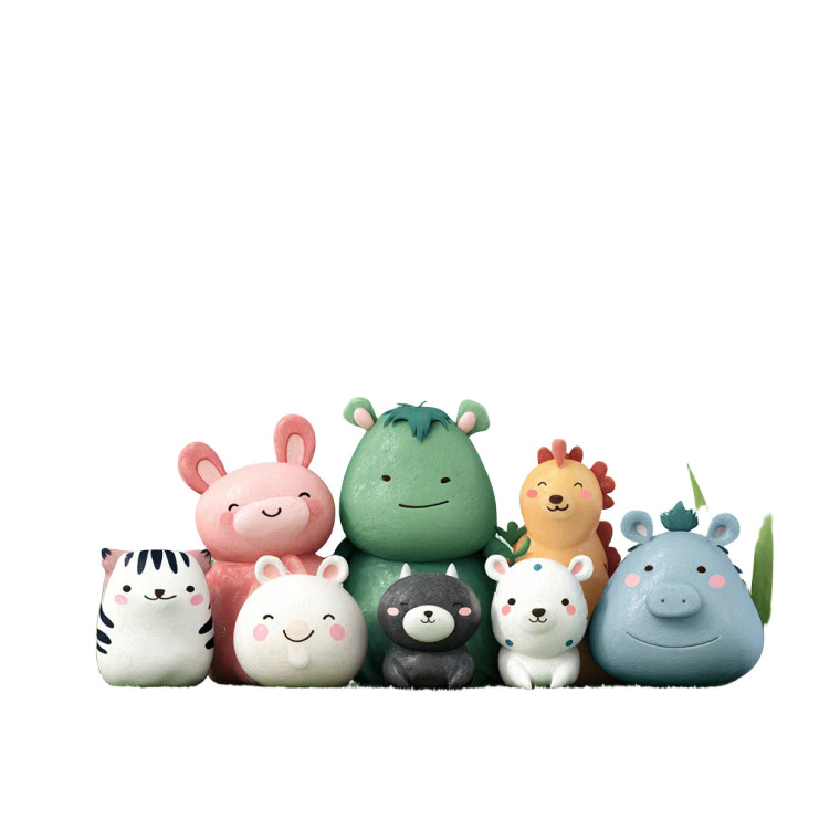 Clay Animals Play Vinyl Car Decal Sticker – Waterproof & UV-Resistant 3.4133333333333336"