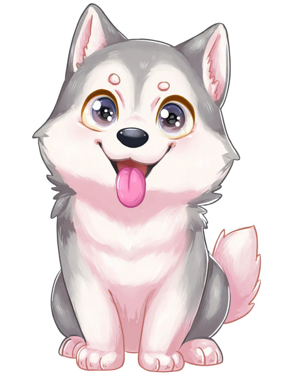 Chibi Pink Husky Vinyl Car Decal Sticker – Waterproof & UV-Resistant 8.213333333333333"