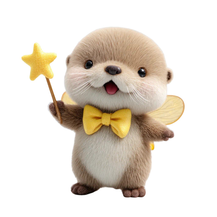 Chibi Otter Fairy Vinyl Car Decal Sticker – Waterproof & UV-Resistant 6.826666666666667"