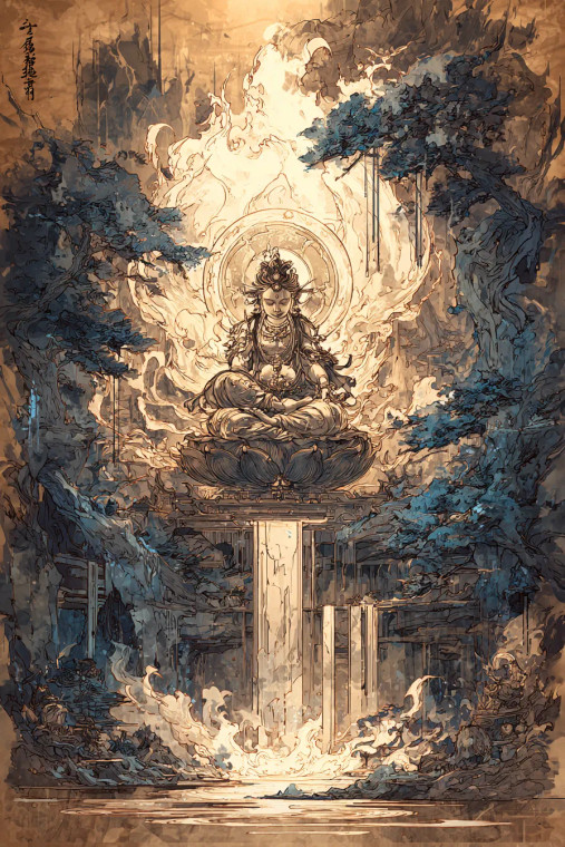 Bodhisattva Vinyl Car Decal Sticker – Waterproof & UV-Resistant 8.96"