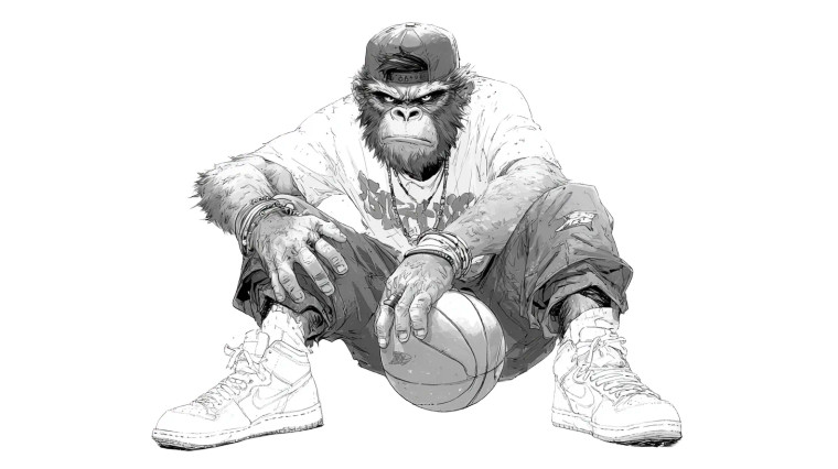 Basketball Gorilla Vinyl Car Decal Sticker – Waterproof & UV-Resistant 5.4