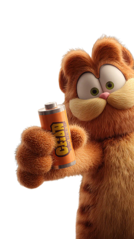Garfield'S Battery Hand Vinyl Car Decal Sticker – Waterproof & UV-Resistant 4.8533333333333335"