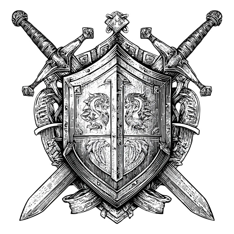 Armor Shield Illustration Vinyl Car Decal Sticker – Waterproof & UV-Resistant 6.826666666666667"