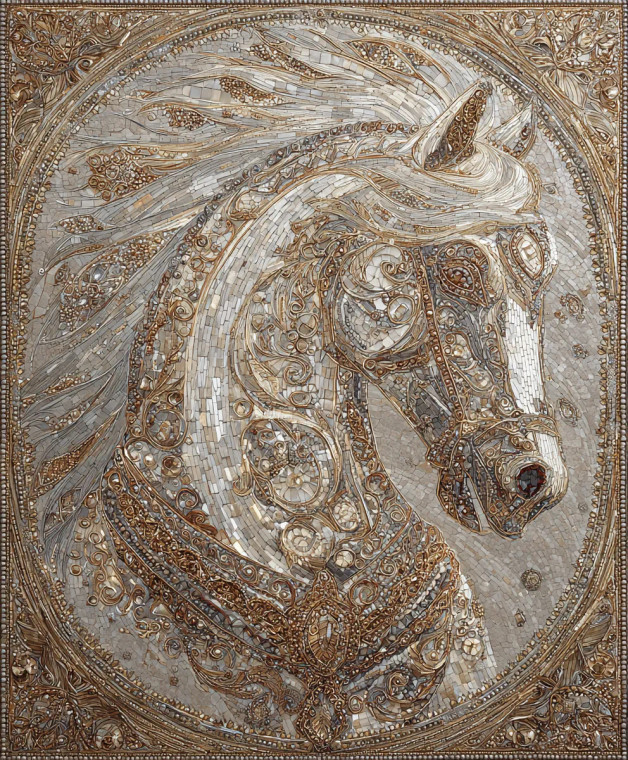 Embellished Horse Frame Vinyl Car Decal Sticker – Waterproof & UV-Resistant 8.0"