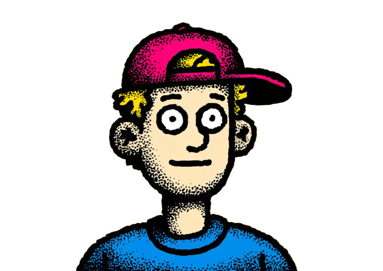 Cartoon Boy Cap Vinyl Car Decal Sticker – Waterproof & UV-Resistant 3.0933333333333333"