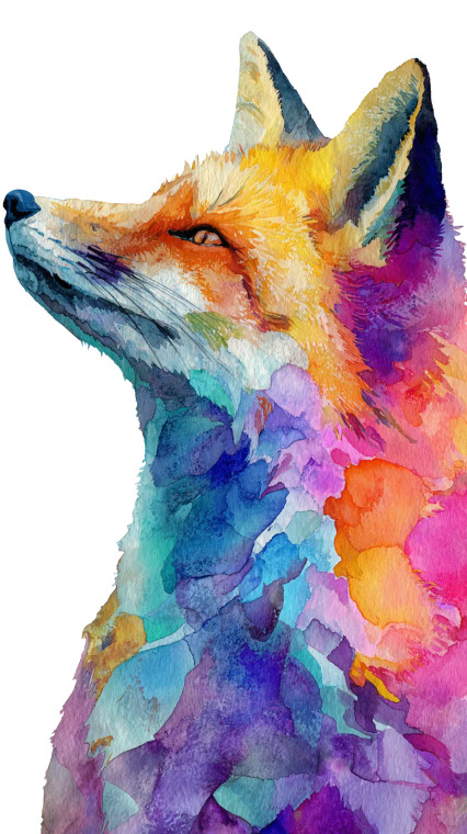 Abstract Fox Art Vinyl Car Decal Sticker – Waterproof & UV-Resistant 9.706666666666667"