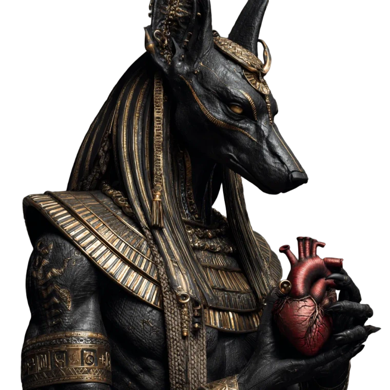 Anubis With Heart V2 Vinyl Car Decal Sticker – Waterproof & UV-Resistant 3.4133333333333336"