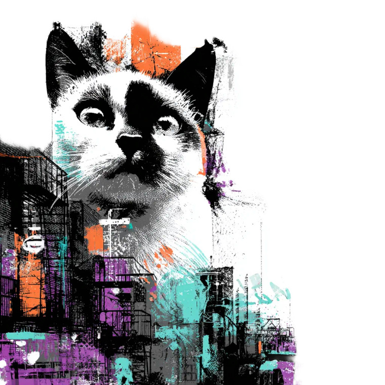 Stylized Cat Head Vinyl Car Decal Sticker – Waterproof & UV-Resistant 3.4133333333333336"