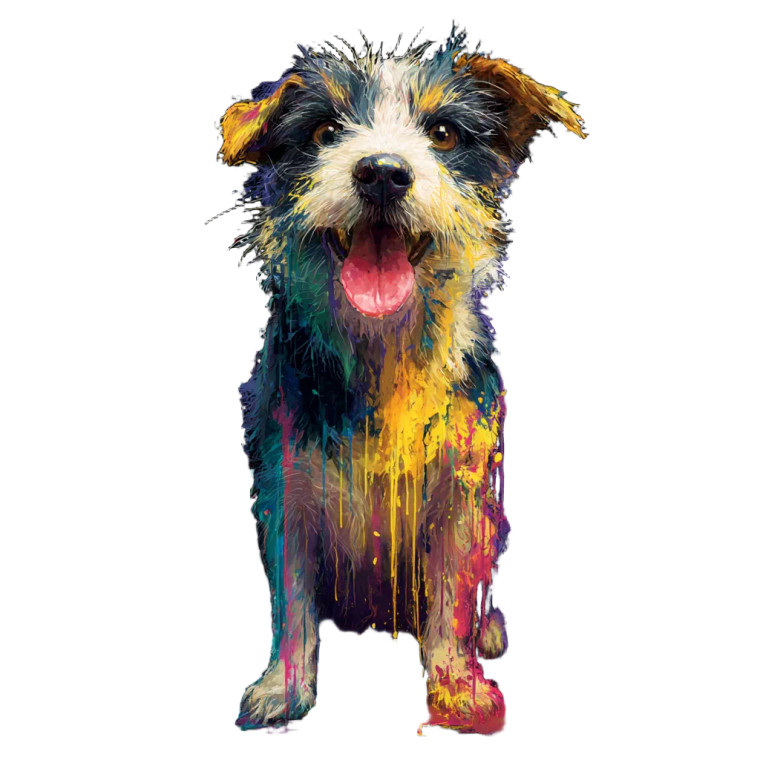 Smiling Terrier Vinyl Car Decal Sticker – Waterproof & UV-Resistant 3.4133333333333336"
