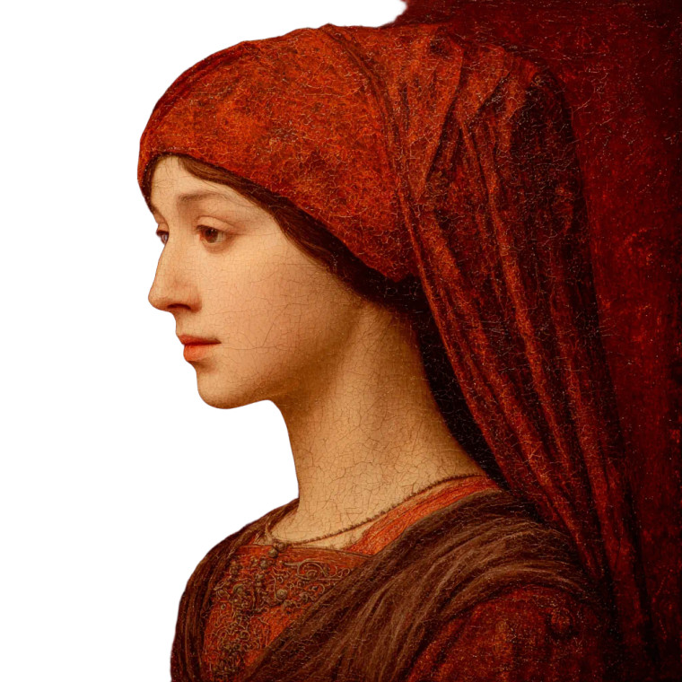 Mantegna-Style Portrait Vinyl Car Decal Sticker – Waterproof & UV-Resistant 6.826666666666667"