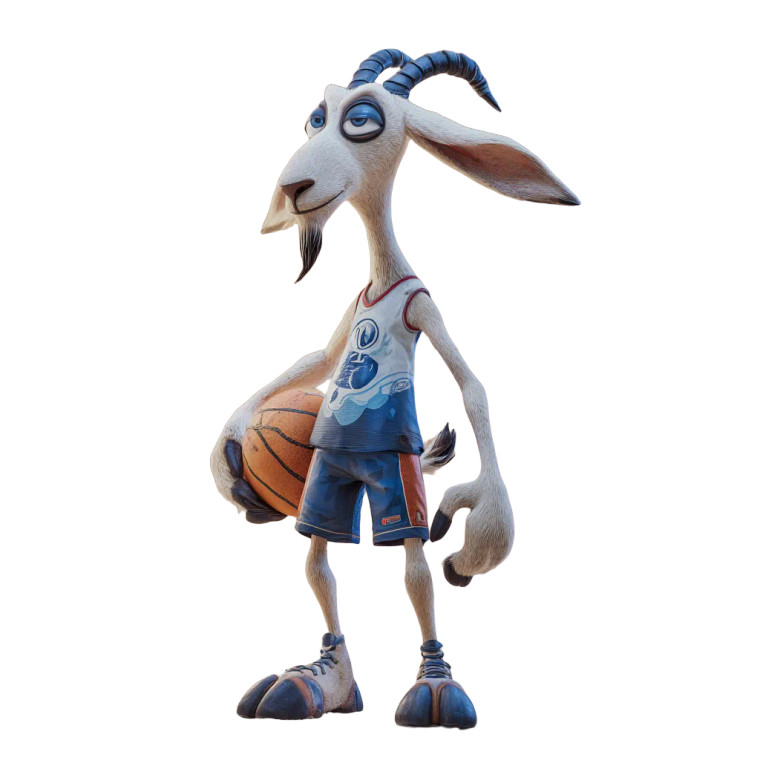 Goat Basketball Player Vinyl Car Decal Sticker – Waterproof & UV-Resistant 3.4133333333333336"