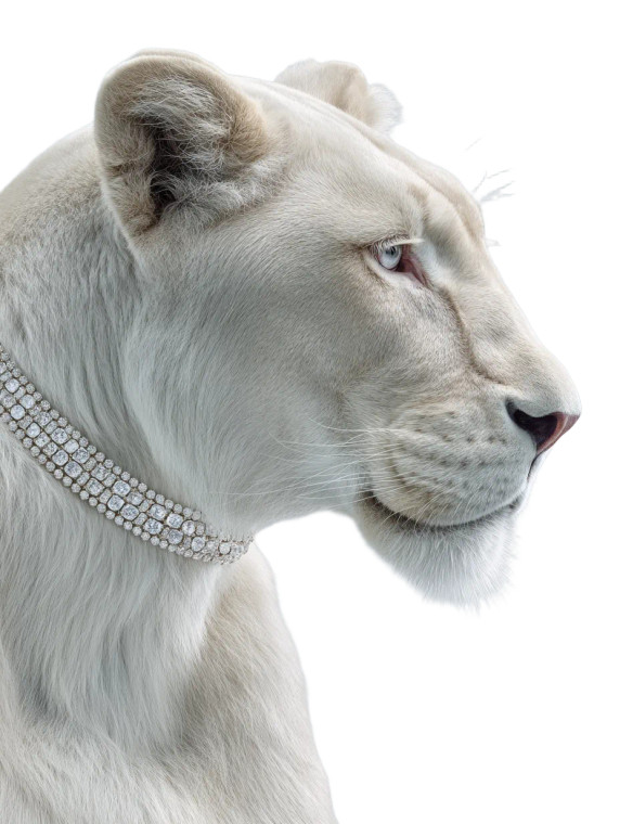 Majestic Jeweled Lioness Vinyl Car Decal Sticker – Waterproof & UV-Resistant 8.213333333333333"