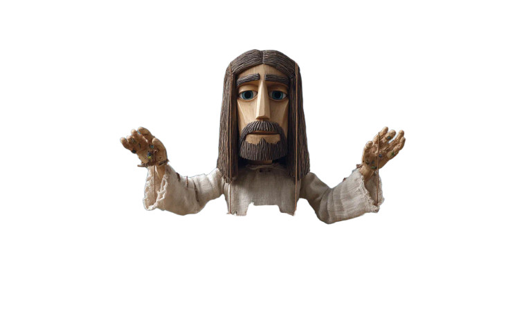 Cute Jesus Puppet Vinyl Car Decal Sticker – Waterproof & UV-Resistant 2.8266666666666667"
