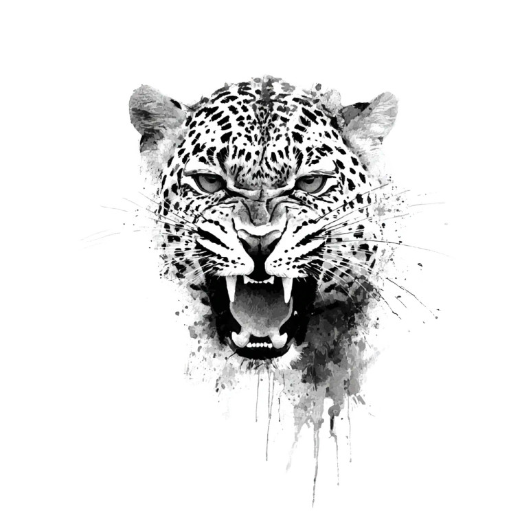 Angry Leopard Head Vinyl Car Decal Sticker – Waterproof & UV-Resistant 3.4133333333333336"