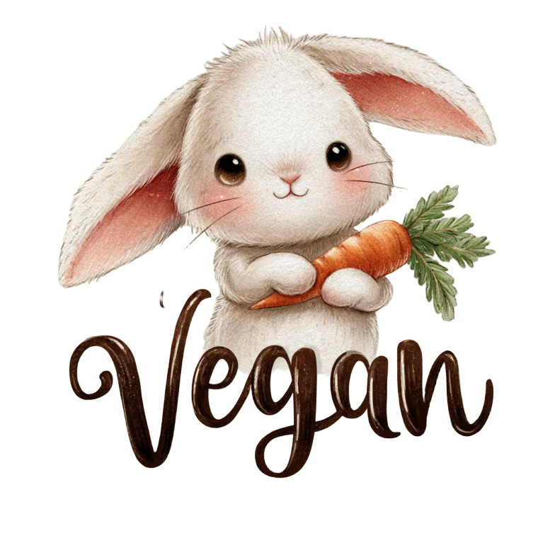 Vegan Bunny Illustration Vinyl Car Decal Sticker – Waterproof & UV-Resistant 3.4133333333333336"