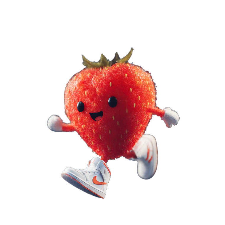 Joyful Strawberry Character Vinyl Car Decal Sticker – Waterproof & UV-Resistant 6.826666666666667"