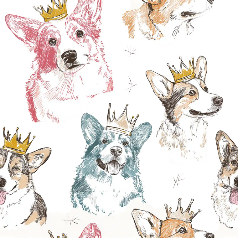 Corgis With Crowns Vinyl Car Decal Sticker – Waterproof & UV-Resistant 3.4133333333333336"