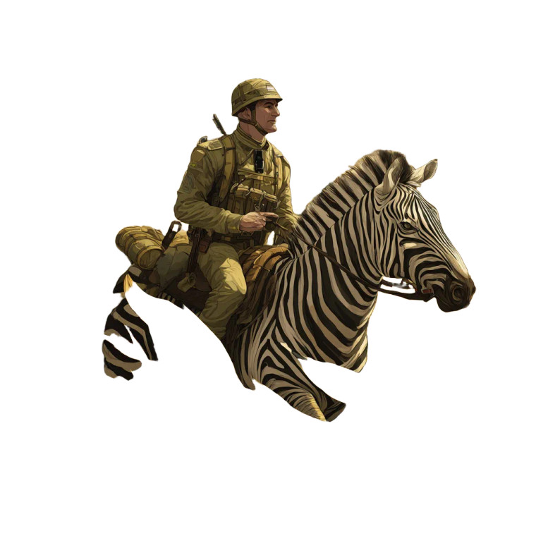 Soldier On Zebra Vinyl Car Decal Sticker – Waterproof & UV-Resistant 3.4133333333333336"