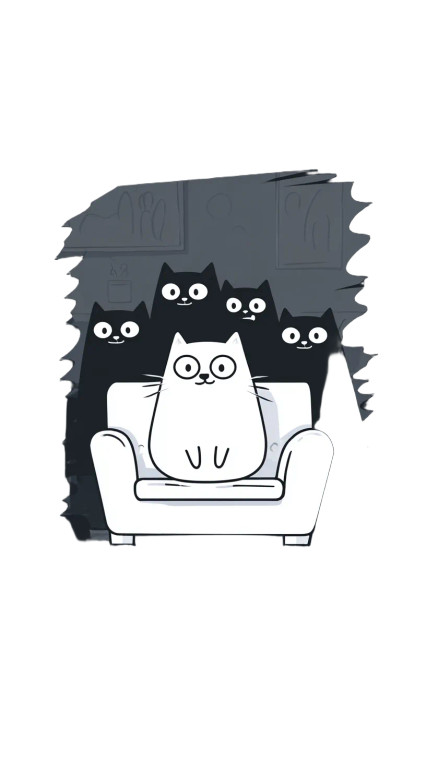 Cats On Sofa V2 Vinyl Car Decal Sticker – Waterproof & UV-Resistant 4.8533333333333335"