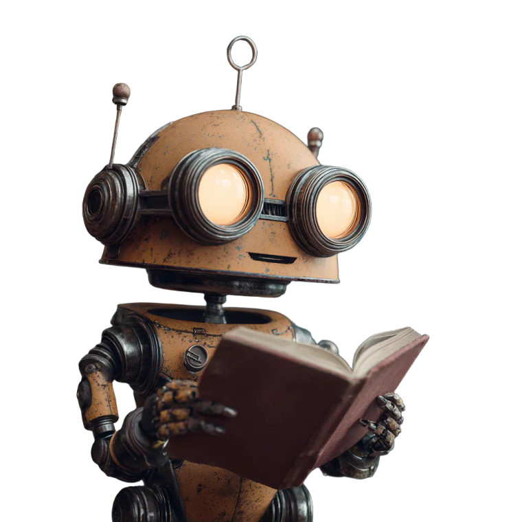 Reading Robot V4 Vinyl Car Decal Sticker – Waterproof & UV-Resistant 3.4133333333333336"