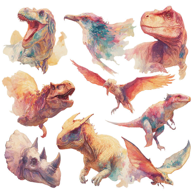 Colorful Hyperrealistic Dinosaurs Vinyl Car Decal Sticker – Waterproof & UV-Resistant 6.826666666666667"