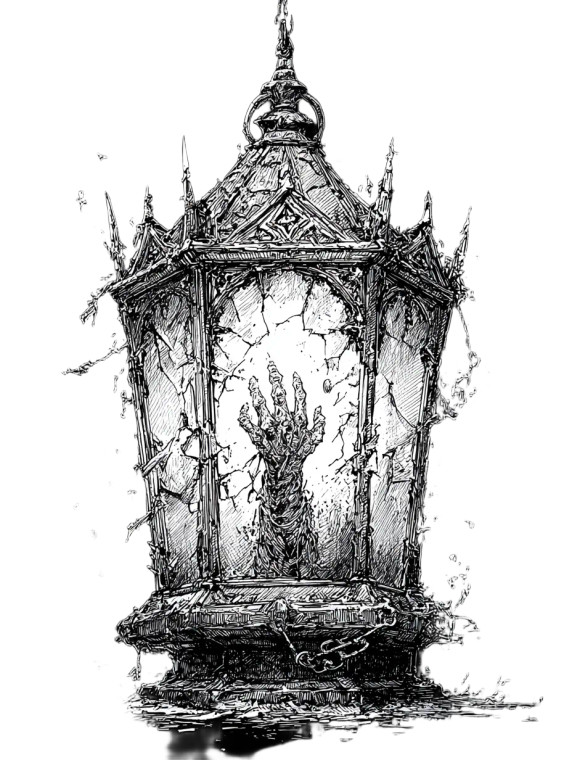 Gothic Lantern Specter Vinyl Car Decal Sticker – Waterproof & UV-Resistant 4.1066666666666665"