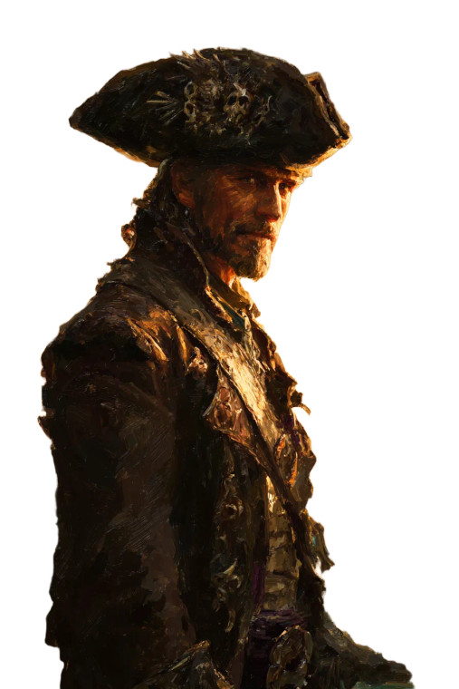 Pirate Captain Portrait V9 Vinyl Car Decal Sticker – Waterproof & UV-Resistant 8.96"