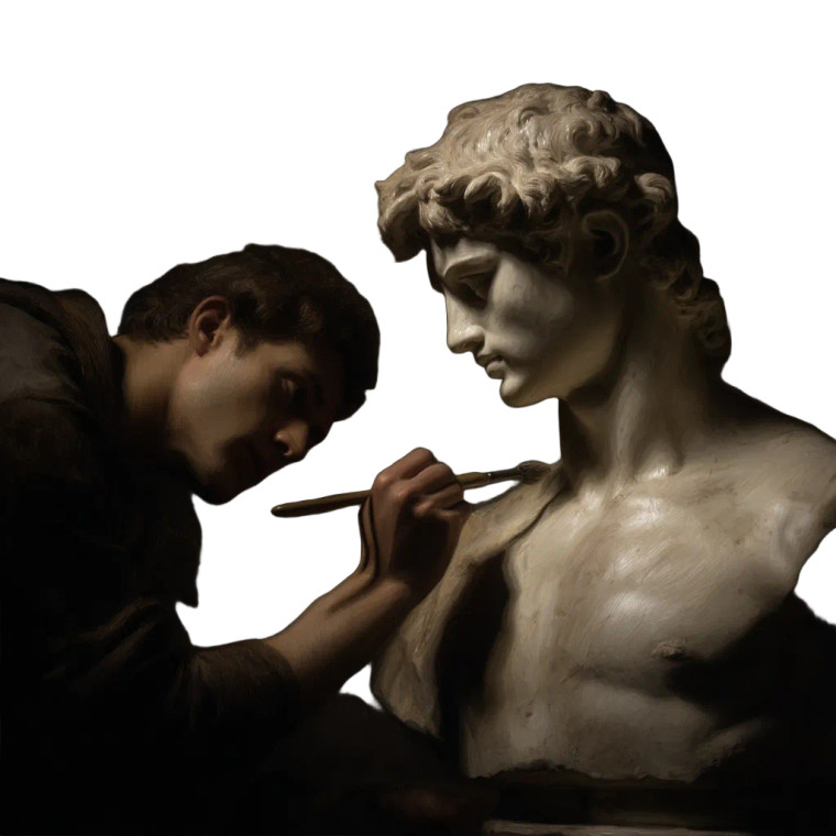 Michelangelo And David Vinyl Car Decal Sticker – Waterproof & UV-Resistant 3.4133333333333336"