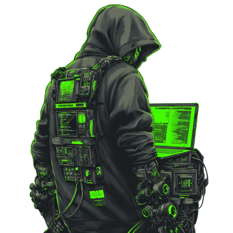 Cyberpunk Robot Operator Vinyl Car Decal Sticker – Waterproof & UV-Resistant 6.826666666666667"