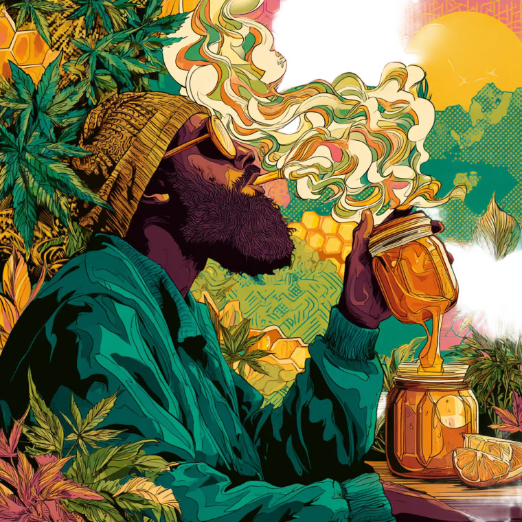 Trippy Honey Smoker Vinyl Car Decal Sticker – Waterproof & UV-Resistant 3.4133333333333336"