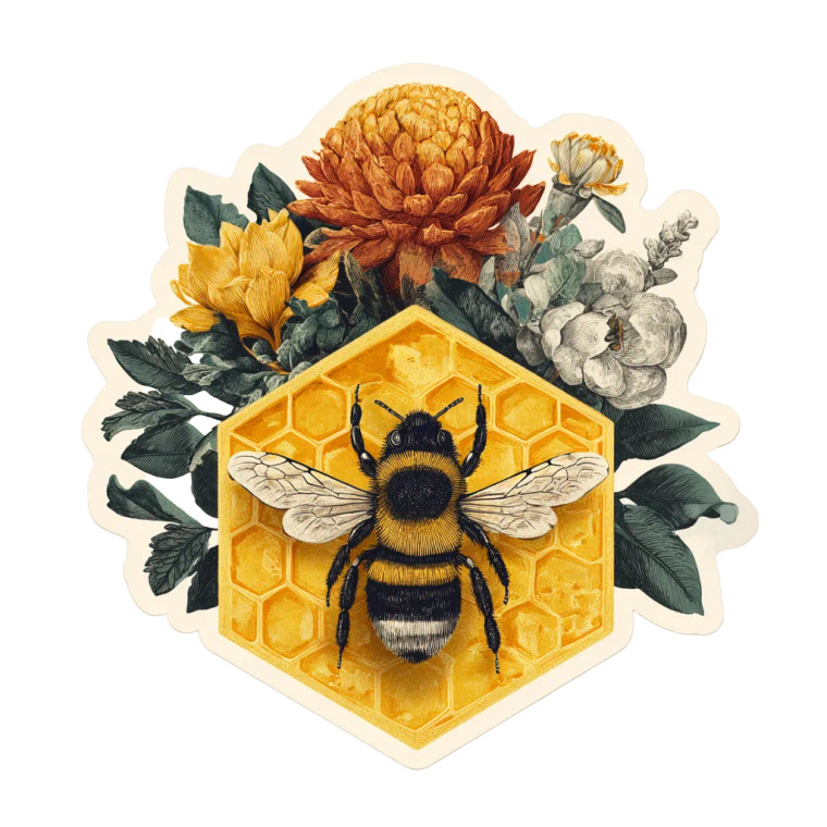Honeycomb Bee Sticker Vinyl Car Decal Sticker – Waterproof & UV-Resistant 3.4133333333333336"