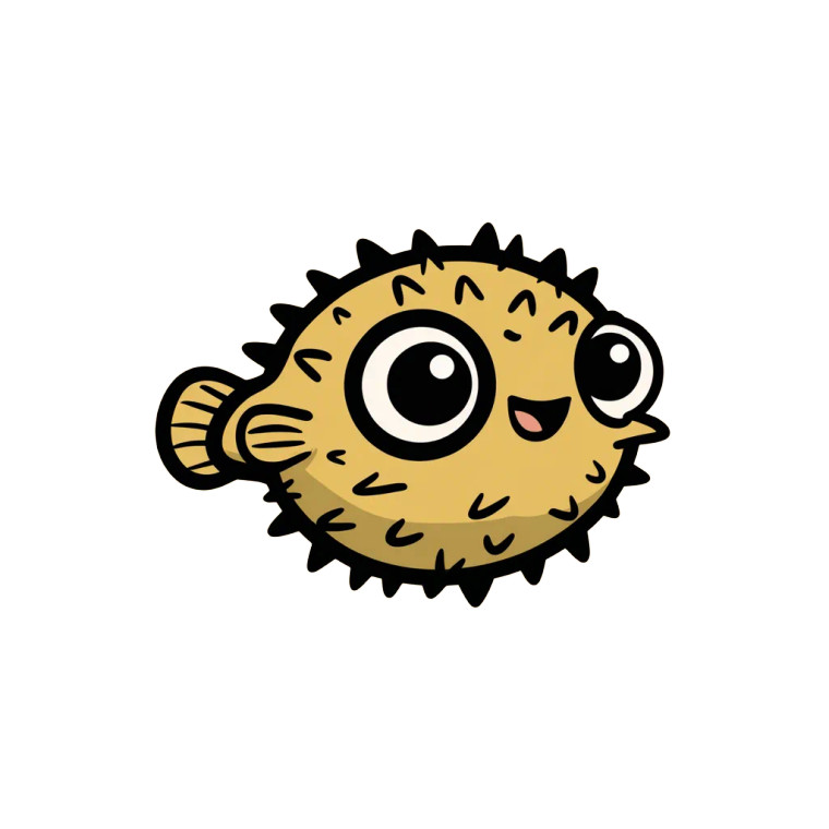 Cute Puffer Fish V2 Vinyl Car Decal Sticker – Waterproof & UV-Resistant 3.4133333333333336"