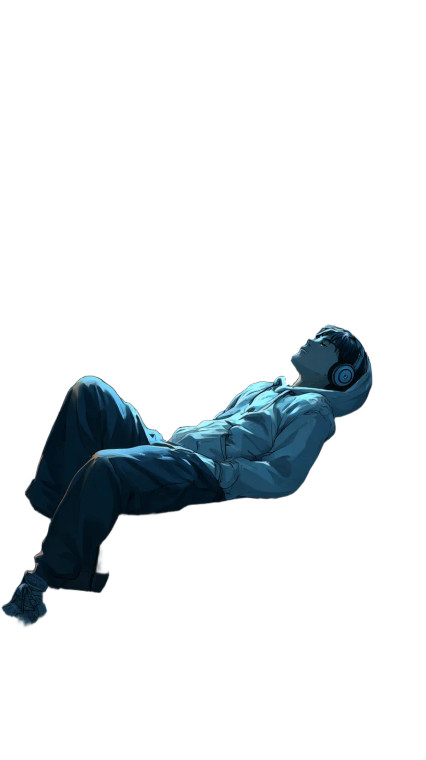 Anime Man Relaxing Vinyl Car Decal Sticker – Waterproof & UV-Resistant 9.706666666666667"
