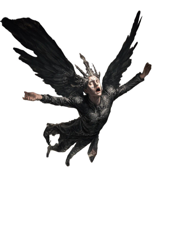 Fallen Angel Descent V2 Vinyl Car Decal Sticker – Waterproof & UV-Resistant 4.16"