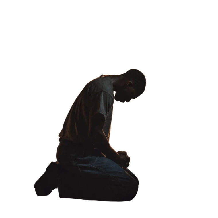 Praying Black Man Vinyl Car Decal Sticker – Waterproof & UV-Resistant 3.4133333333333336"