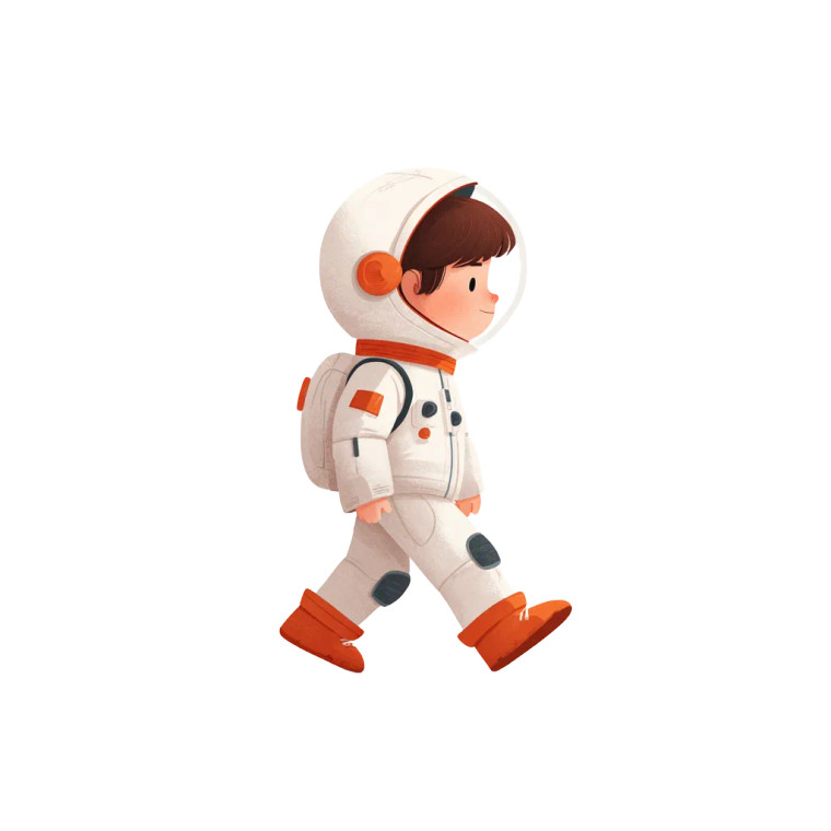 Young Astronaut Walk Vinyl Car Decal Sticker – Waterproof & UV-Resistant 6.826666666666667"